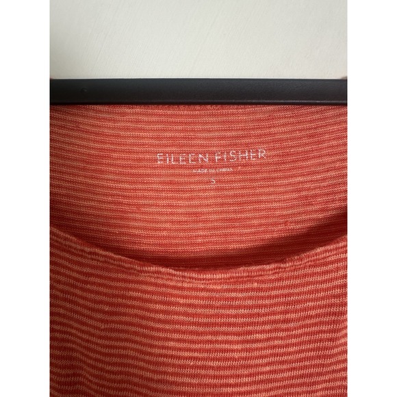 Eileen Fisher Linen Shift Dress Small Orange Sleeveless‎ Beach READ - Picture 3 of 7
